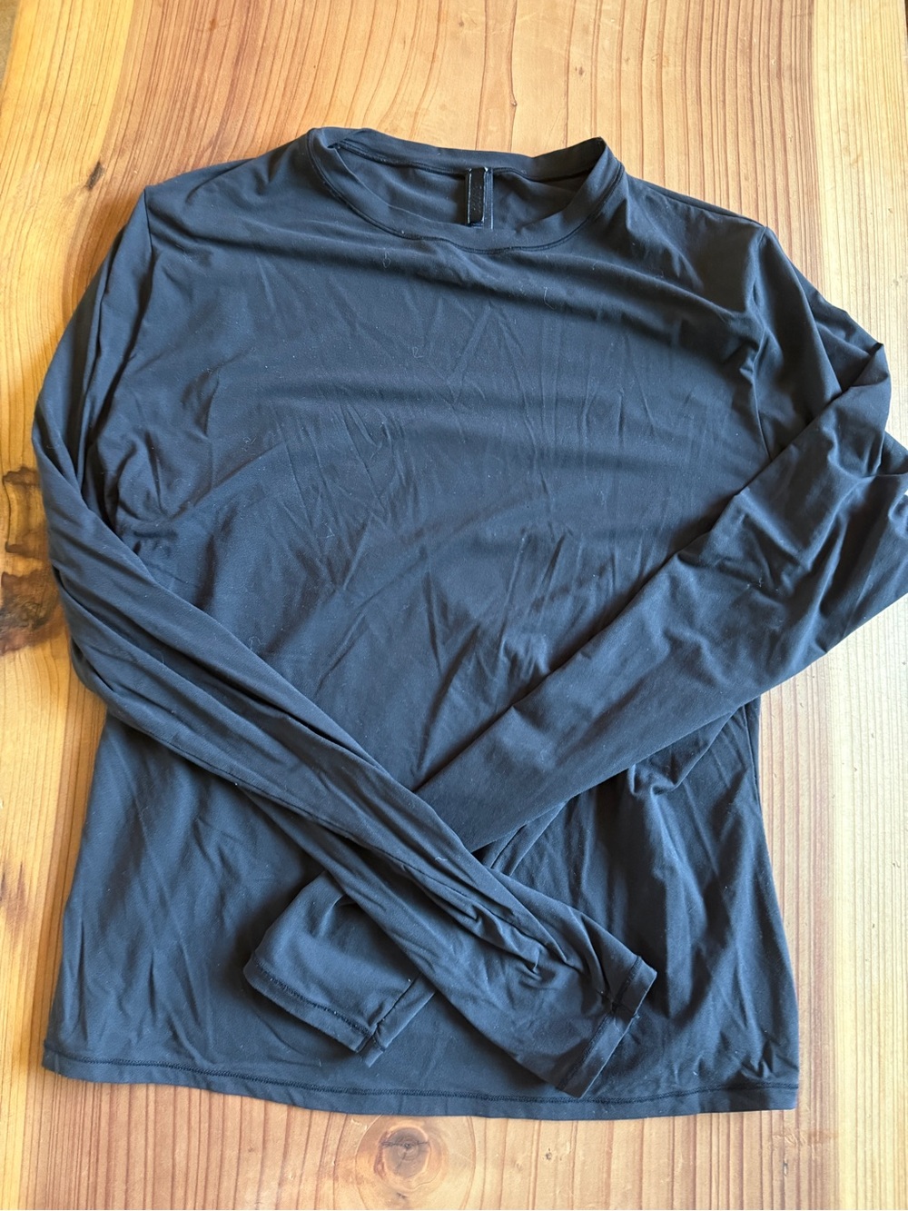 SKIMS Black Long Sleeve Crew Neck Top - Everybody